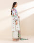 Unstitched Women's Off White Lawn 3 Piece Suit